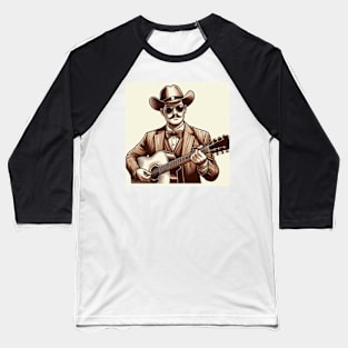 Guitar Strumming Cowboy Baseball T-Shirt